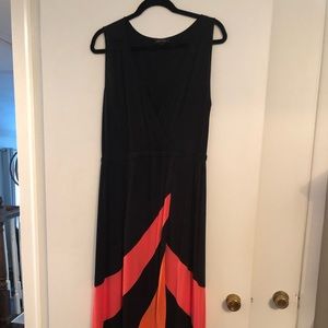 Black and pink/orange maxi Dress